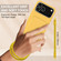 iPhone 17 Pro Max Integrated Card Bag Solid Color Liquid Silicone Phone Case Gen2 with Short Lanyard - Yellow