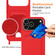 iPhone 17 Pro Max Integrated Card Bag Solid Color Liquid Silicone Phone Case with Lanyard - Red