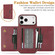 iPhone 17 Pro Max Kalebol Strong Magnetic MagSafe Tri-Fold Wallet Leather Phone Case - Red