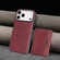 iPhone 17 Pro Max Kalebol Strong Magnetic MagSafe Tri-Fold Wallet Leather Phone Case - Red