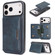 iPhone 17 Pro Max Kalebol Strong MagSafe Magnetic Two-Fold Card Bag Leather Phone Case - Blue