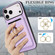 iPhone 17 Pro Max Kalebol Strong MagSafe Ring Magnetic Card Bag Holder Leather Phone Case - Purple