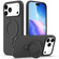 iPhone 17 Pro Max Liquid Silicone MagSafe Magnetic Phone Case with Ring Holder - Carbon Black