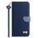 iPhone 17 Pro Max Metal Bow Leather Phone Case with Hand Strap - Dark Blue