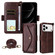 iPhone 17 Pro Max Multi-card Slots Crossbody Cowhide Leather Phone Case - Brown