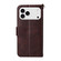 iPhone 17 Pro Max Multi-card Slots Crossbody Cowhide Leather Phone Case - Brown