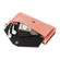 iPhone 17 Pro Max Multi-card Slots Crossbody Cowhide Leather Phone Case - Pink
