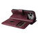 iPhone 17 Pro Max Multi-Function Wallet 10 Card Slots Leather Phone Case - Claret