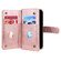 iPhone 17 Pro Max Multi-Function Wallet 10 Card Slots Leather Phone Case - Rose Gold
