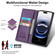 iPhone 17 Pro Max N.BEKUS P3 RFID Stitching Magnetic Flip Leather Phone Case - Purple