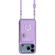 iPhone 17 Pro Max Organ Card Bag Ring Holder Phone Case with Long Lanyard - Purple