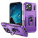 iPhone 17 Pro Max Pioneer Armor Heavy Duty PC + TPU Phone Case with Holder - Purple+Black