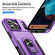 iPhone 17 Pro Max Pioneer Armor Heavy Duty PC + TPU Phone Case with Holder - Purple+Black