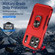 iPhone 17 Pro Max Pioneer Armor Heavy Duty PC + TPU Phone Case with Holder - Red+Rose Red