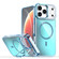iPhone 17 Pro Max Plating Gradient Discolor MagSafe Phone Case with Holder - Blue