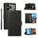 iPhone 17 Pro Max PU Genuine Leather Texture Embossed Line Phone Case - Black