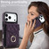 iPhone 17 Pro Max Rhombic Texture Card Bag Phone Case with Long Lanyard - Dark Purple