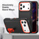 iPhone 17 Pro Max Rugged PC + Silicone Phone Case with Holder - Black+Orange