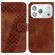 iPhone 17 Pro Max Seven-shaped Embossed Leather Phone Case - Brown