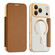 iPhone 17 Pro Max Shield MagSafe RFID Anti-theft Leather Phone Case - Brown