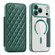 iPhone 17 Pro Max Shield Magsafe RFID Anti-theft Rhombus Leather Phone Case - Green