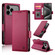 iPhone 17 Pro Max Side Buckle Magnetic Frosted Leather Phone Case - Wine Red