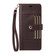 iPhone 17 Pro Max Six Card Slots Buckle Leather Phone Case with Lanyard - Coffee
