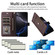iPhone 17 Pro Max Six Card Slots Buckle Leather Phone Case with Lanyard - Coffee