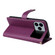 iPhone 17 Pro Max Six Card Slots Buckle Leather Phone Case with Lanyard - Purple