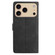 iPhone 17 Pro Max Skin Feel Embossed Feather Leather Phone Case - Black
