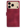 iPhone 17 Pro Max Skin Feel Embossed Feather Leather Phone Case - Red
