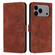 iPhone 17 Pro Max Skin Feel Heart Embossed Leather Phone Case with Long Lanyard - Brown