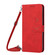 iPhone 17 Pro Max Skin Feel Heart Embossed Leather Phone Case with Long Lanyard - Red