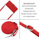iPhone 17 Pro Max Skin Feel Heart Embossed Leather Phone Case with Long Lanyard - Red