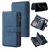 iPhone 17 Pro Max Skin Feel Multi Card Slots Zipper Wallet Leather Phone Case - Blue