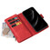 iPhone 17 Pro Max Skin Feel Multi Card Slots Zipper Wallet Leather Phone Case - Red