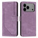 iPhone 17 Pro Max Skin Feel Stripe Pattern Leather Phone Case with Lanyard - Purple