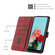 iPhone 17 Pro Max Skin Feel Stripe Pattern Leather Phone Case with Lanyard - Red