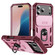 iPhone 17 Pro Max Sliding Camshield TPU + PC Phone Case with Holder - Pink+Rose Red