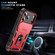 iPhone 17 Pro Max Sliding Camshield TPU + PC Phone Case with Holder - Red+Black