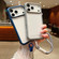 iPhone 17 Pro Max Solid Color Edge Transparency Acrylic TPU Phone Case with Wrist Strap - Red