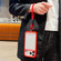 iPhone 17 Pro Max Solid Color Edge Transparency Acrylic TPU Phone Case with Wrist Strap - Red