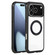 iPhone 17 Pro Max Solid Color Edge Transparency Rotation Holder MagSafe Phone Case - Black