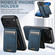 iPhone 17 Pro Max Suteni H16 Litchi Texture Leather Detachable Wallet Back Phone Case - Blue