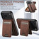 iPhone 17 Pro Max Suteni H16 Litchi Texture Leather Detachable Wallet Back Phone Case - Brown