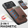 iPhone 17 Pro Max Suteni H17 Litchi Texture Leather MagSafe Detachable Wallet Phone Case - Brown