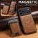 iPhone 17 Pro Max Suteni H17 Oil Eax Leather MagSafe Detachable Wallet Phone Case - Brown