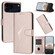 iPhone 17 Pro Max Triangle Pattern Buckle Clasp Leather Phone Case - Rose Gold
