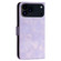 iPhone 17 Pro Max YX0080 Grid Butterfly Embossed Pattern Flip Leather Phone Case with Lanyard - Light Purple