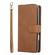 iPhone 17 Air 9 Card Slots Zipper Wallet Bag Leather Phone Case - Brown